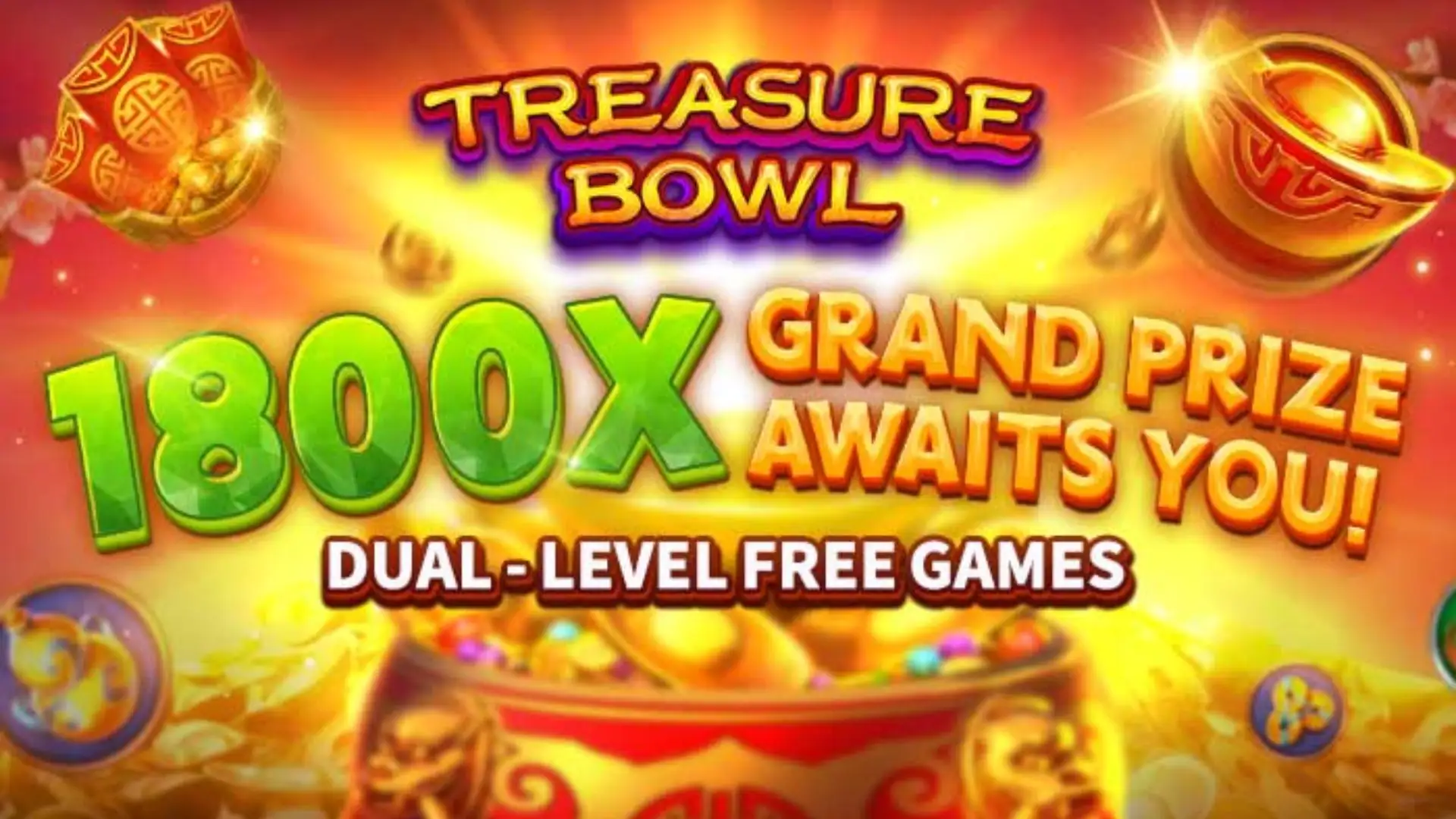 Multiplicadores Treasure Bowl 365gg - 7777x Máximo com Tigela Dourada